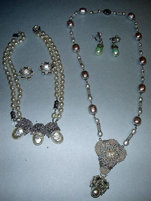 Lot 467 - Group of Faux Pearl Miriam Haskell Jewelry...
