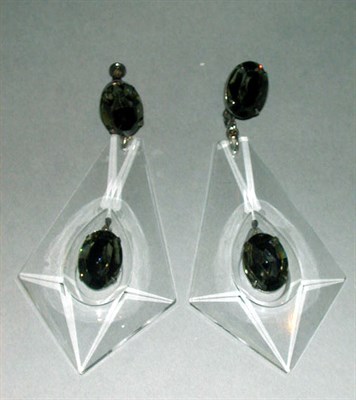 Lot 468 - Miriam Haskell Chandelier Earclips 1950s Clear...