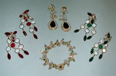 Lot 470 - Miriam Haskell Red, Green and White Jewelry...