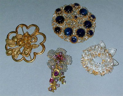 Lot 473 - Group of Four Miriam Haskell Pins The first a...