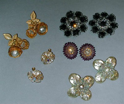 Lot 376 - Five Pairs Miriam Haskell Earrings The first...