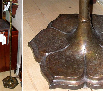 Lot 577 - Brass Faux Bamboo Floor Lamp