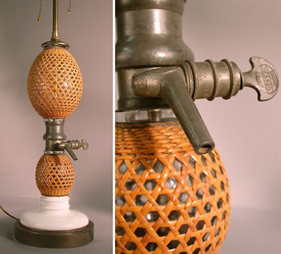 Lot 305 - French Seltzer Bottle Mounted as a lamp.