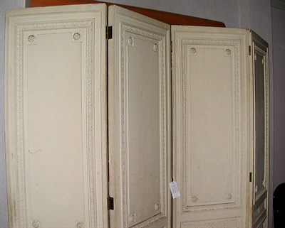 Lot 229 - Louis XVI Style Painted Four-Panel Screen