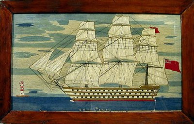 Lot 161 - Sailor's Wool Work Picture The Royal Bert...