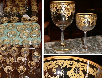 Lot 425 - Set of Continental Gilt Decorated Colorless...