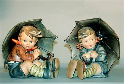 Lot 365 - Pair of Hummel Porcelain Figures Umbrella Boy...