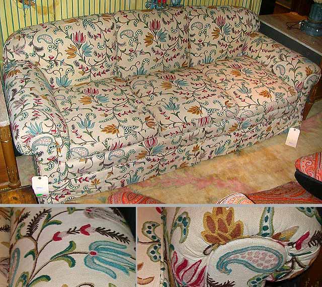 Lot 165 - Crewelwork Upholstered Sofa