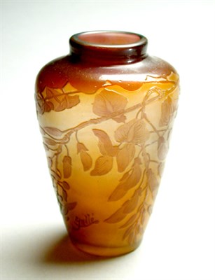 Lot 124 - Galle Cameo Glass Vase Of shouldered ovoid...