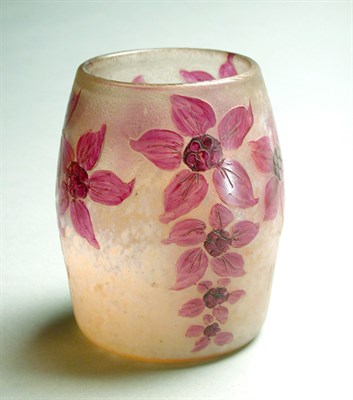 Lot 158 - Legras Enameled Cameo Glass Vase Of ovoid form,...