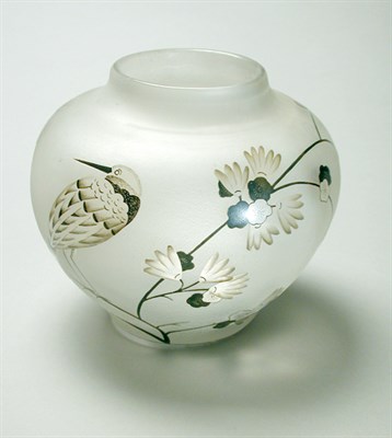 Lot 192 - Daum Nancy Enameled Cameo Glass Vase Of ovoid...