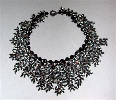 Lot 379 - Miriam Haskell Black and Crystal Cluster...