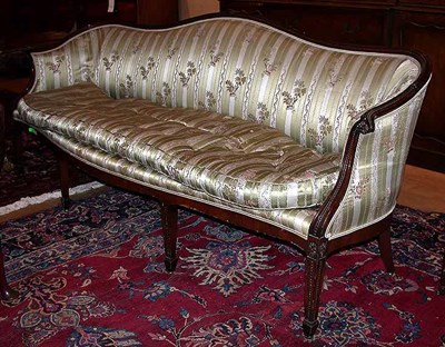 Lot 556 - George III Style Upholstered Mahogany Settee
