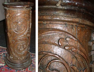 Lot 101 - Continental Baroque Oak Pedestal