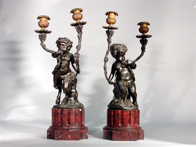 Lot 465 - Pair of Louis XV Style Bronze and Marble...