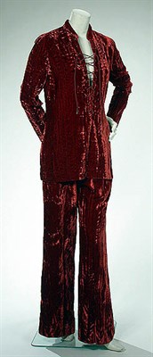 Lot 157 - Saint Laurent Rive Gauche Crushed Velvet Pant...
