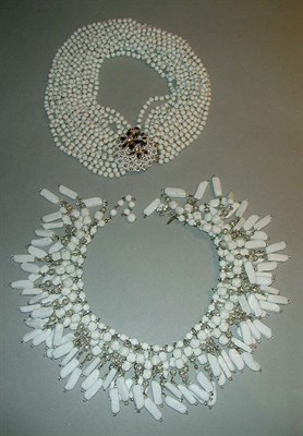 Lot 454 - Two Miriam Haskell White Necklaces 1950s/60s...
