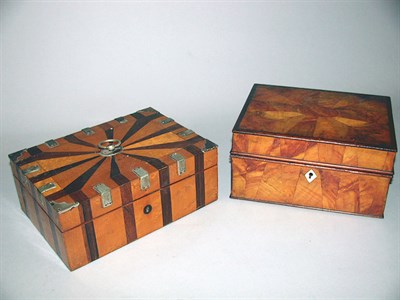 Lot 419 - Two Inlaid Wood Boxes One with metal details....
