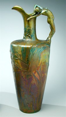 Lot 208 - Clement Massier Monumental Iridescent Glazed...