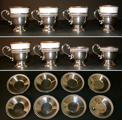 Lot 504 - Set of Eight Cartier Sterling Silver Demitasse...