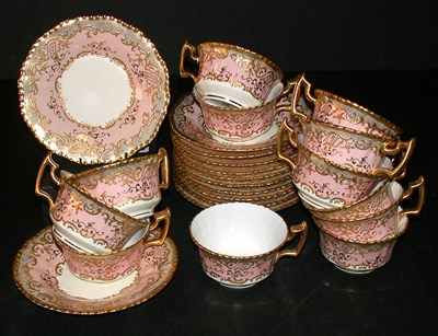 Lot 307 - Set of Twelve Coalport Gilt Decorated...