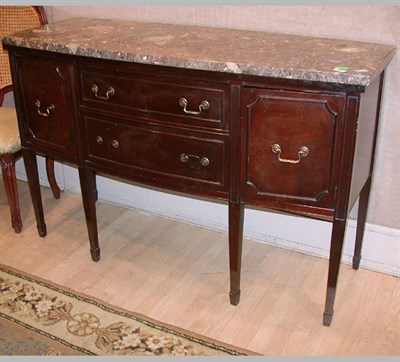 Lot 601 - George III Style Marble Top Mahogany Sideboard