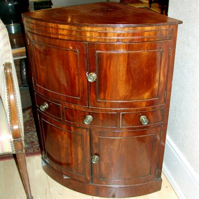 Lot 595 - George III Style Mahogany Bow-Front Corner...