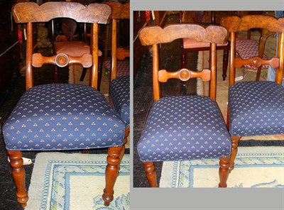 Lot 251 - Set of Six William IV Upholstered Burl-Wood...