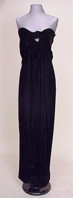 Lot 190 - Halston Classic Black Velvet Tube Evening Gown...