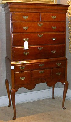 Lot 308 - Queen Anne Maple High Chest The molded cornice...