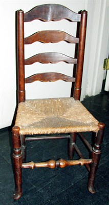Lot 293 - Set of Four Provincial Georgian Style Elm Rush...