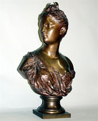 Lot 631 - Bronze Bust of Diana After a model by Antoine...