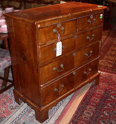 Lot 445 - Queen Anne Maple High Chest The molded cornice...