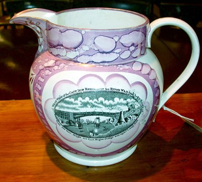 Lot 194 - Pink Lustreware Pitcher Mid 19th century With...
