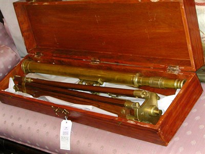 Lot 299 - English Brass Standing Telescope Raised on a...