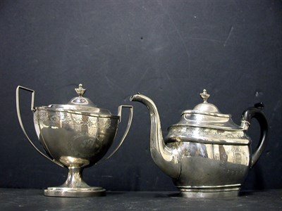 Lot 288 - Federal Coin Silver Teapot and Covered Sugar...