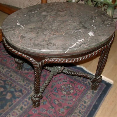 Lot 740 - Georgian Style Marble Top Mahogany 'Rope Twist'...