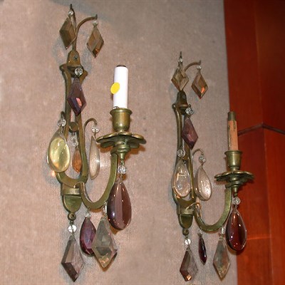 Lot 638 - Pair of Louis XV Style Colorless Glass,...