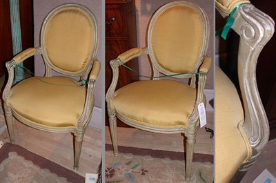 Lot 533 - Pair of Louis XVI Style Painted and...