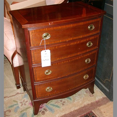 Lot 529 - Georgian Style Mahogany Bow-Front Chest of...