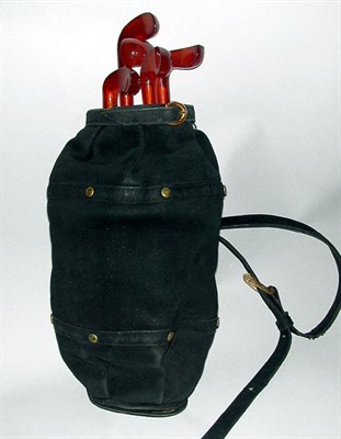 Lot 345 - Black Suede Golf Bag Purse Probably Anne-Marie,...