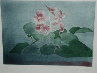 Lot 165 - Artist Unknown [FLOWERS] Color etching and...