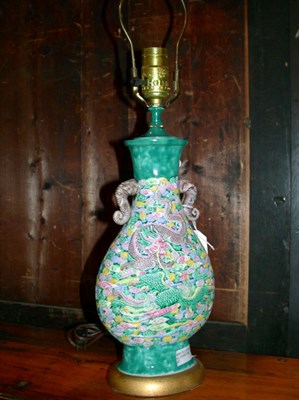 Lot 288 - Oriental Style Porcelain Lamp