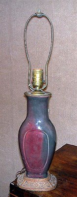 Lot 355 - Chinese Pottery Vase Mounted as a lamp.