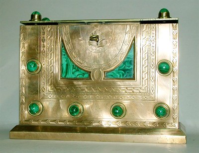 Lot 333 - Victorian Brass and Malachite Box Of...