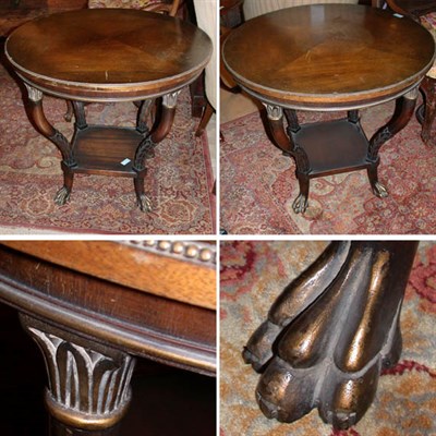 Lot 566 - Pair of Empire Style Parcel Gilt Mahogany Side...