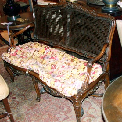 Lot 568 - Louis XV Style Caned Walnut Settee