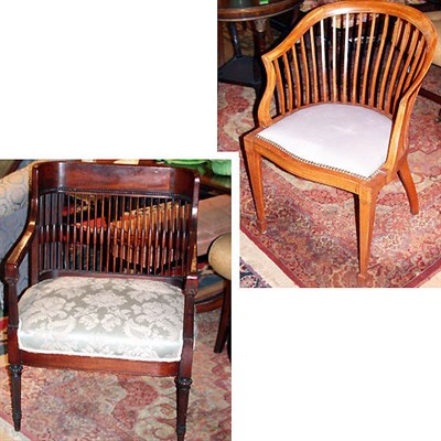 Lot 557 - Two Edwardian Mahogany and Satinwood...