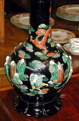 Lot 227 - Chinese Famille Noir Porcelain Vase Mounted as...