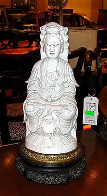 Lot 359 - Blanc de Chine Figure of a Guanyin Mounted as...